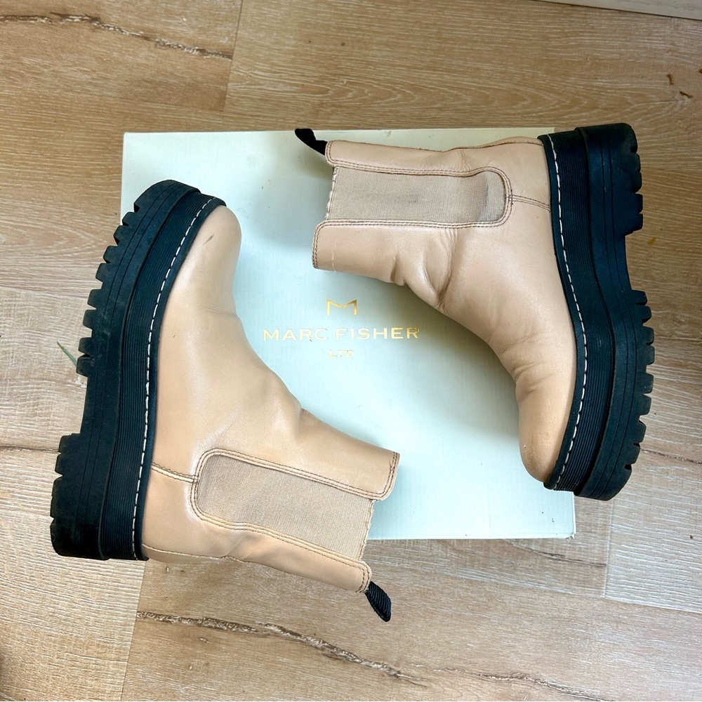 Marc Fisher leather ankle boots with chunky sole